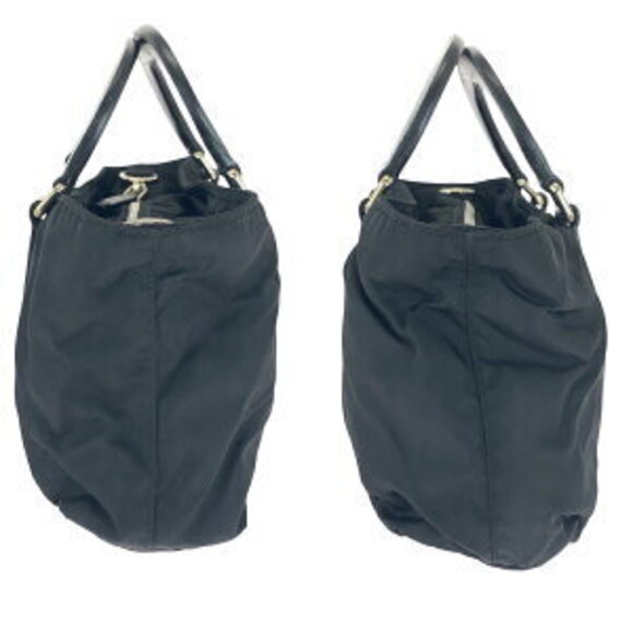 Prada Tessuto triangular logo plate black nylon shoulder handbag - Picture 8 of 10